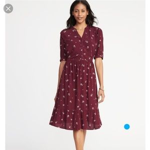 Waist-defined shirt dress